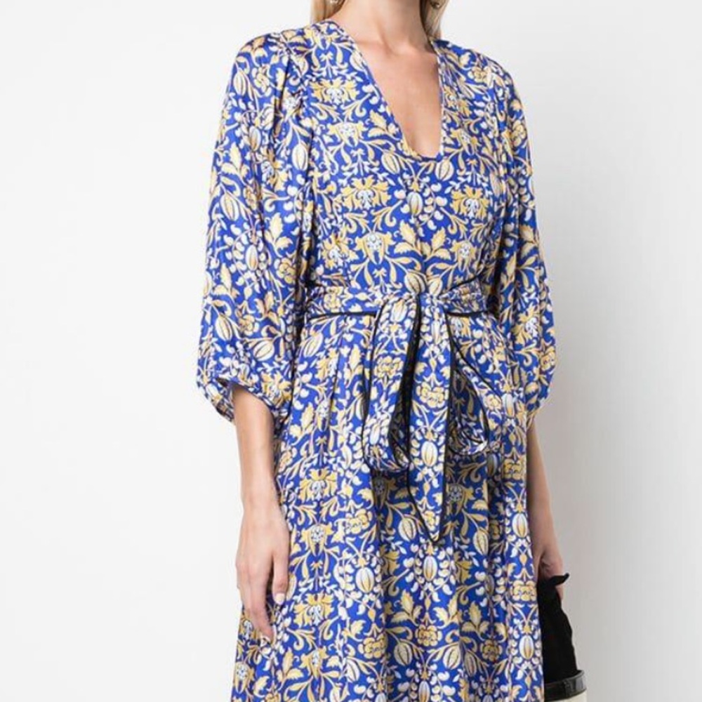 Cynthia Rowley Silk and Gold Metallic Dress Size 0 - Picture 5 of 7